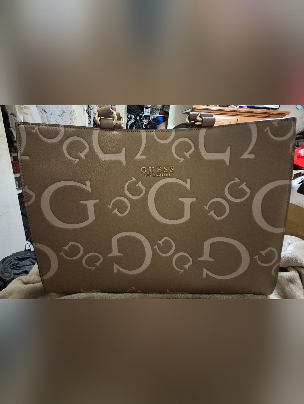 BN GUESS Los Angeles Womens Large Tote - Taupe Brown